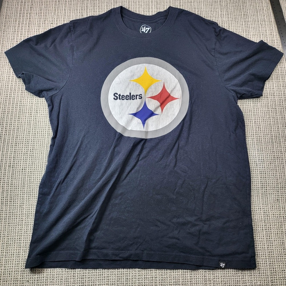 Pittsburgh Steelers Shirt Mens Large Black NFL Football '47 Graphic Tee‎